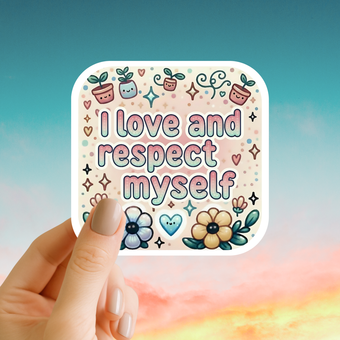 I love and respect myself – Affirmation Sticker