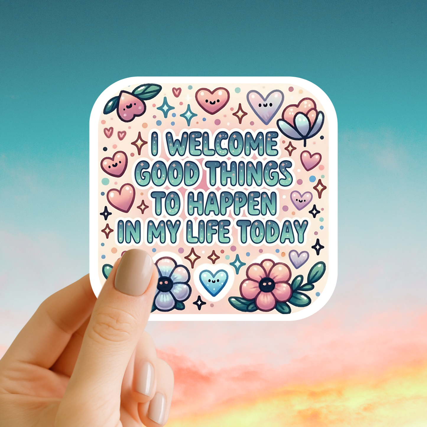 I welcome good things to happen in my life today – Affirmation Sticker
