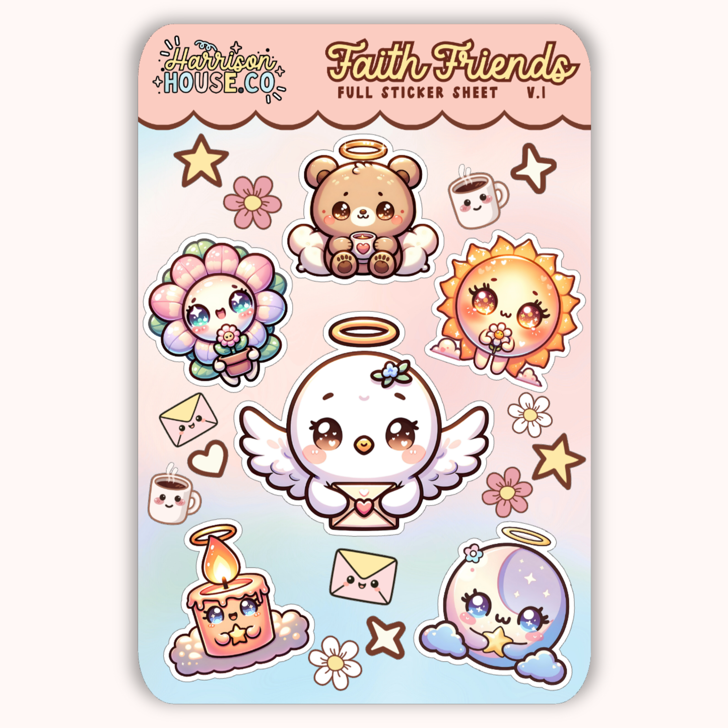 Faith Friends Full Sticker Sheet – Everyday Faith Collection (Vol. 1)