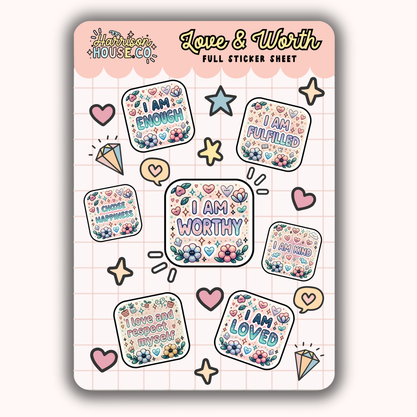 Love & Worth Full Sticker Sheet
