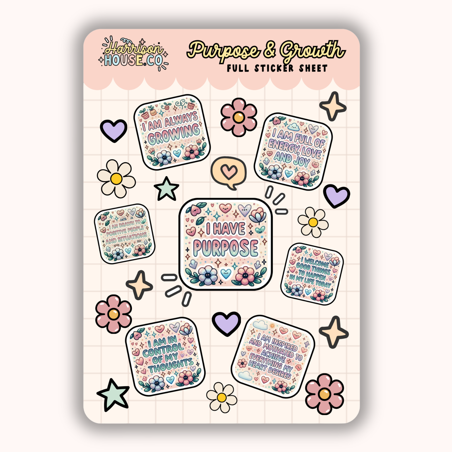 Purpose & Growth Full Sticker Sheet