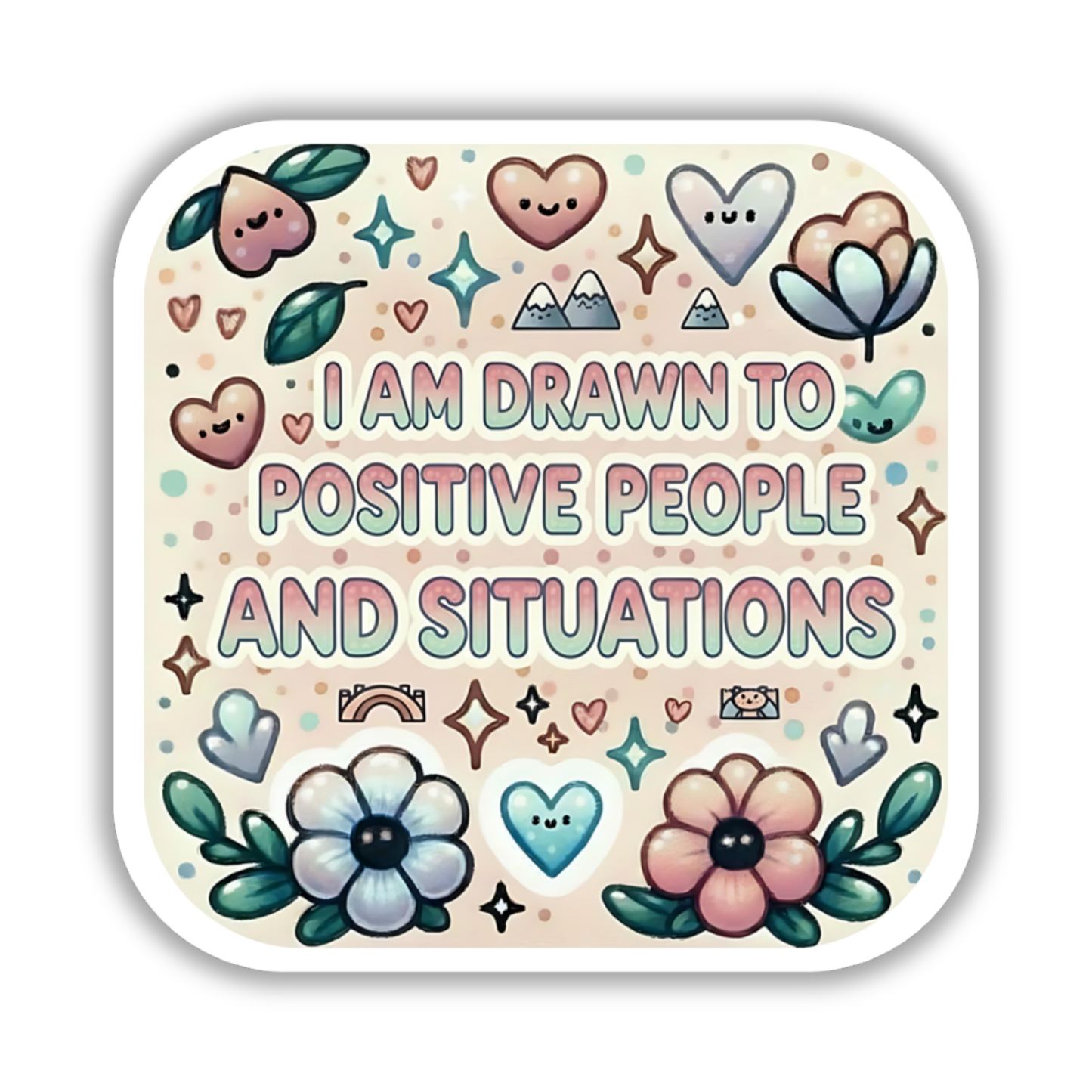 I am drawn to positive people and situations – Affirmation Sticker