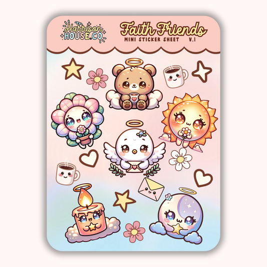 Faith Friends Mini Sticker Sheet – Everyday Faith Collection (Vol. 1)